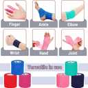 Mr. Pen- Self Adhesive Bandage Wrap, 3" x 5 Yards, 12 Pack, Assorted Colors Elastic Cohesive Bandage Wrap for Sports, Wrist, Ankle and Vet, Grip Tape, Self Sticking, Highly Stretchy for Injury Support