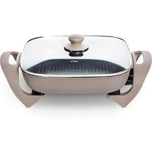 MegaChef Electric Skillet with Tempered Glass Lid, Copper Non-Stick Coating & Adjustable Temperature Control, Versatile Small Kitchen Appliance (8 Inch Skillet)