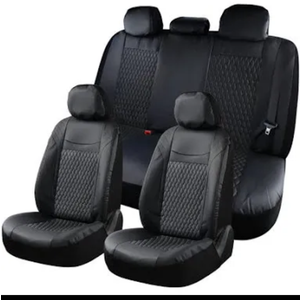 Coverado Car Seat Covers Full Set, 11 Pieces Universal Seat Covers for Cars, PVC Car Seat Cushions Front Seats and Back, Car Seat Protectors, Black Seat Covers Carseat Cover Fit for Most Cars