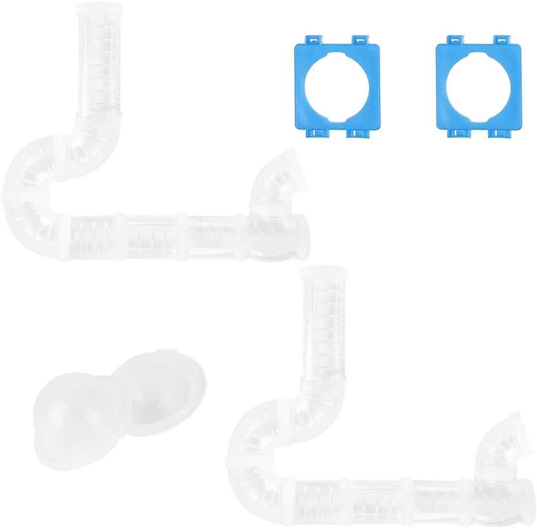 FHDUSRYO DIY Hamster Tunnel Adventure External Pipe, Transparent Connection Track Rat Toy Hamster Cage Accessories for Small Animals Sports Expand Space (White)