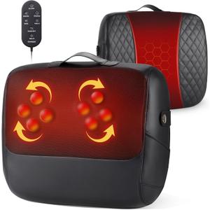 KNQZE 3-in-1 Shiatsu Back Massager with Heat & Lumbar Support, 4D Kneading for Pain Relief Deep Tissue, Dual-Side Extended Heating, Electric Lower Back Massager for Home Office, Gift for Men Women Mom