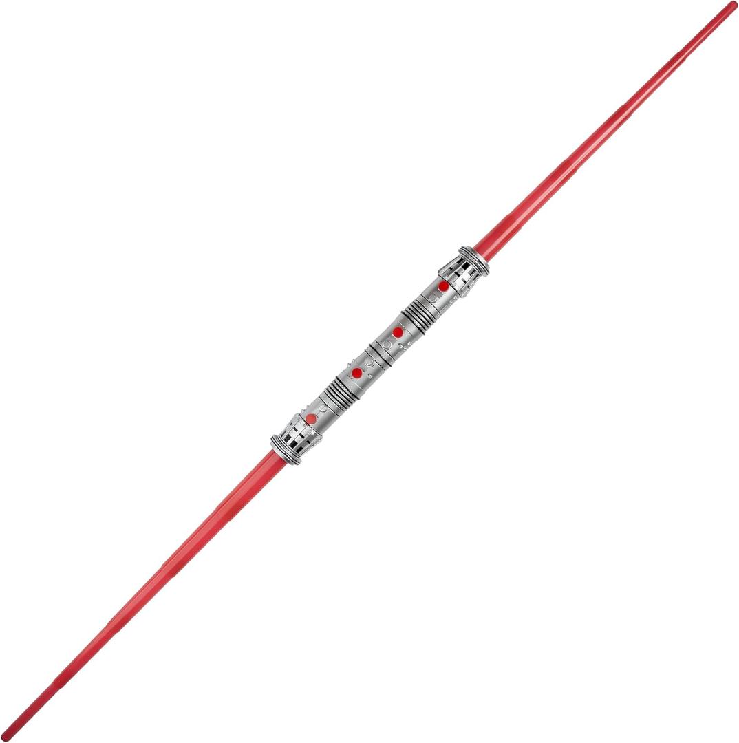 Star Wars Darth Maul Official Halloween Costume Accessory - Light-Up Retractable Plastic Double Saber