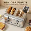 Toaster 4 Slice Retro Stainless Steel,Best Prime 4 Slice Toaster Wide Solt with 7 Shade Settings, Perfect for Waffles, Bagels and More Lainsten T-527