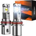 SEALIGHT 9004 Headlight Bulb, 60000LM 900% Super Brighter, With 25000RPM Powerful Cooling Fan, 6500K Hi/Low Beam, 10 Years Lifespan Pack of 2