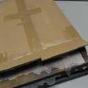 C-Shaped Side Table for Couch - Small Coffee Stand Sofa Tray Desk with Metal Frame and Waterproof Scratch Resistant, Modern End Accent for Living Room, Bedroom, Small Spaces, Rustic Brown