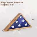 ASmileIndeep Flag Display Case for 3' x 5' Folded American Thin Flag,Flag Shadow Box with HD Tempered Glass and Wall Mount for Veteran - Burnt Color