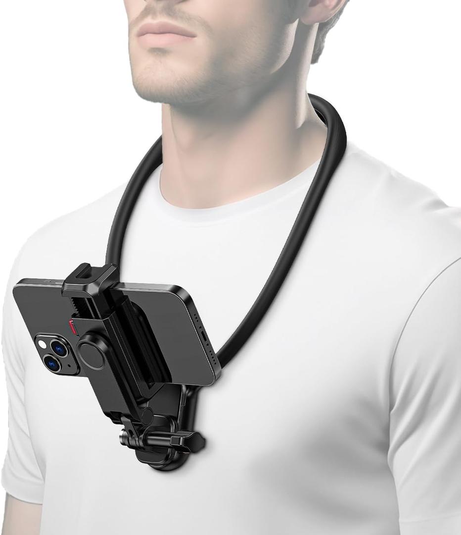 POV Neck Phone Holder for Recording, Neck Tripod for Phones Hands Free Cellphone Chest Mount Stand Compatible with iPhone Samsung Galaxy Motorola Pixel All Phones POV Neck Phone Holder for Recording, Neck Tripod for Phones Hands Free Cellphone Chest Mount Stand Compatible with iPhone Samsung Galaxy Motorola Pixel All Phones