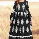 HOSIKA Girls Black Hallowen Party Dress A-Line Casual Holiday Fall Long Maxi Dress with Pockets for 6-12 Y