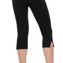Forever 21 Women's Capri Pants with Fold Over Waist and Bottom Slits (Black, M)