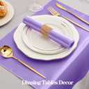 RUDONG M 100 Pcs Light Purple Satin Napkins and Napkin Rings Set, 17 x 17 Inch Square Cloth Napkins Set of 50, Silky Soft Table Napkins Bulk for Weddings, Banquet, Parties Dinner Decoration