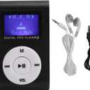32GB MP3 Player, Portable Digital Music Player with Headphones and USB Cable, Sports Mini MP3 LCD Mini Screen Music Media Player with Back Clip(Black)