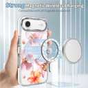 for iPhone 17 Air Case [Compatible with Magsafe],Girls Women Clear Magnetic Case Silicone Shockproof Protective Cover with Pattern Hibiscus Bubbles