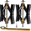 Camper Wheel Chock Stabilizer 2 Sets, Double Speed Heavy Duty Truck RV Tire Scissor Locking X Chock, Camper Accessories for Travel Trailers Tire Chalks, Anti Rust Coating, Fit for 3.5 to 12 (Tire Spacing:3.5in-12in)
