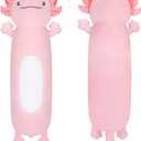 36" Giant Pink Axolotl Stuffed Animal, Cute Soft Long Axolotl Plush Large Body Pillow Big Squishy Plushies Toy, Gift for Kids, Boys, Birthdays