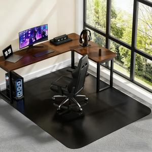 Office Chair Mat for Carpet 48x 60, Heavy Duty Desk Chair Mat for Low Pile Carpet with Cleats, Black Plastic Floor Mat for Gaming Chair, Smooth Rolling Carpet Chair Mat Protector