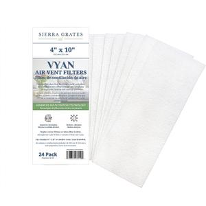 Sierra Grates Premium Air Vent Filters for Home - 4" x 10" MERV 8 Electrostatic Filters by Sierra Grates | Trap Dust, Dirt, Smoke, Pollen, Hair - 90 Day Filtration (24 Pack)