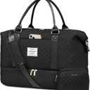 LOVEVOOK Travel Duffle Bag,Weekender Bags for Women with Shoe CompartmentCarry on Overnight Bag with Toiletry Bag,Gym Duffel Bag with Wet Pocket, Hospital Bags for Labor and Delivery (Extra Large-2 Pcs, Black-L3)