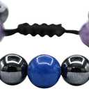 Amazing Gemstone Stop Drinking Alcohol Manifestation Bracelet - Lepidolite Blue Aventurine Hematite Bracelet Set for Men Women Healing Calming Anxiety Stress Relief Gifts(Adjustable)