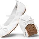 DREAM PAIRS Girls Ballet Flats Dress Shoes Mary Janes Ballerina Shoes (1 Little Kid, White)