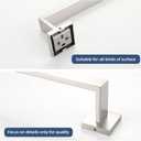 23.6 Inches Brushed Nickel Bathroom Towel Bar Set, 2-Piece Square Wall Mounted Towel Rack, Wall Mounted 304 Stainless Steel Towel Holder for Bathroom