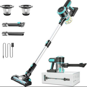 Cordless Vacuum Cleaner 25Kpa Strong Suction,45 mins Runtime, 4-in-1 Vacuum Cleaner with Detachable 2200mAh Rechargeable Battery, Lightweight Stick Vacuum for Hardwood Floor Pet Hair A19 150R