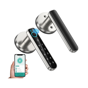Fingerprint Door Lock- Smart Door knob,biometric Door Lockwith passcode keypad keyless Entry Door Handlefor Bedroom Home Hotel Office Apartment (Silver with APP) (10)
