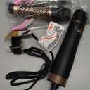 Round Hair Blow Dryer Brush - 1.2 Inch Ceramic Barrel Hair Dryer Brush for Short/Middle Hair, One Step Drying, Volumizing, Straightening and Styling, Negative Ionic Dryer Brush (Black-Golden, 1.2)