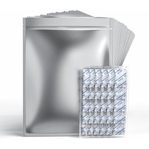 25 Pack | 5 GALLON Mylar Bags w/Zipper & 30 (2000cc) Oxygen Absorbers 10 mil Mylar Bags for Food Storage for Grains, Wheat, Rice, Dry Aging Bags for Meat - Long Term Food Storage