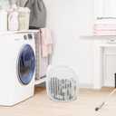 Cabilock Foldable Laundry Hamper 16.53X14.56X14.56In Breathable Mesh Clothes Basket with Handles for Home Laundry Organization and Storage (42X37X37CM, White)