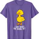 I Just Really Like Ducks Funny Rubber Duck Lover T-Shirt Size Large