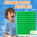 Strictly Briks Mega Toy Building Block Baseplate, Beginner Bricks Stackable Plate, Large Pegs for Toddlers, Compatible with All Major Brands, Kids Gift, Green, 12.5 x 15 inches