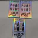 GLAMERMAID Press on Nails Almond,Halloween Gel False Nails with Design,24 PCS Glue on Nails,Reusable Acrylic Stick on Nails Tips Manicure Set for Women,Butterfly Sneak Pack of 3