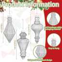 6 Pcs 5.7 inch Mercury Glass Finial Christmas Ornament Rustic Finial Vintage Ornaments Xmas Glass Mercury Hanging Decor Christmas Tree Decoration for Holiday Farmhouse(Silver)