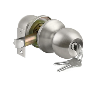 BESTTEN Keyed Same Exterior Door Knob and Single Cylinder Deadbolt Combo Set, Keyed Alike Entry Door Knobs with Lock and Keys for Entrance and Front Door, Satin Nickel