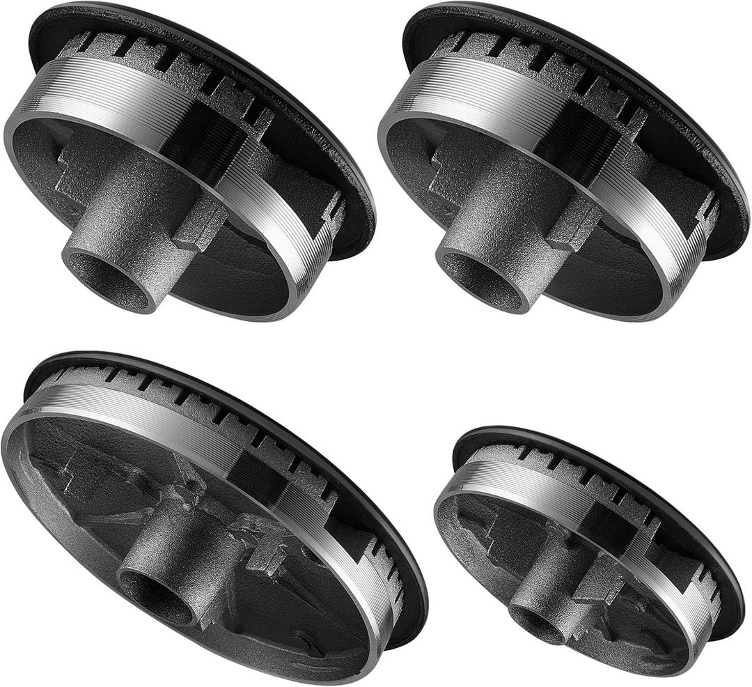 4 Cooker Hat Set Oven Gas Hob Burner Crown Gas Stove Burner Caps Flame Cap Cover for Kitchen Fit to Most Stove Handles Lid Kit Quality Metal Stove Knob, 3 Sizes