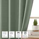 OWENIE Bob Green Kitchen Curtains 36 Inch Length Tier Curtain, Faux Linen Textured Small Cafe Curtains, Light Filtering Short Window Drapes for Bathroom Basement, Each 30W x 36L inch, 2PCS