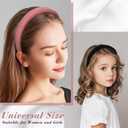 DiyJibb Velvet Headbands for Women and Teens, 6PCS Non-Slip Padded Hairbands with 3 Width Options (0.6", 0.8", 1.2"), Soft Comfortable Hair Accessories for Daily Wear, Makeup, Sports, and Gifts (Black,pink)