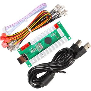 EG STARTS Zero Delay USB Encoder to PC LED Joystick Set Compatible LED Arcade Joystick DIY Kit Controller Part Mame Games (5Pin Cable + 10x 3Pin 2.8mm Wire)