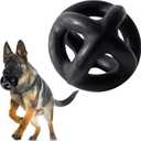 Monster K9 Indestructible Dog Ball  Lifetime Replacemnet - Durable Dog Toy for Aggressive Chewers - Safe, Non-Toxic Natural Rubber - Chew, Tug & Fetch - Tough, Heavy Duty - 5.5 (2X Tennis Ball Size) (Black)