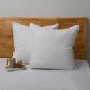 CHUFFED Linen Pillow Covers 2 Pack 100% Linen Pillow Cases, Breathable and Cooling Washed Pillow Shams with Zipper Closure for Bedding, 26x26 Inches,White