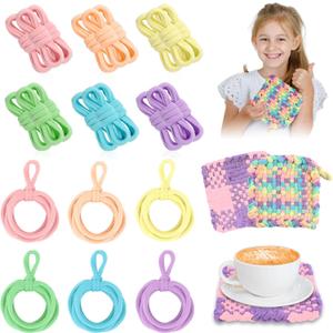 360 Pcs 10 Inch Pro Size Weaving Loom Refill Loops Extra Large Potholder Loom Loops Loom Knitting Loops Craft Loops Weaving Loom for Kids Girls Ages 6-7 8-9 Adults Gift DIY Supplies Morandi Colo