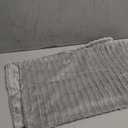 Kevin Textile Oblong Pillow Decorative Striped Corduroy Rectangle Cushion Cover Oblong Pillow Cover for Couch, 12 x 20 Inches, Set of 2, Light Grey