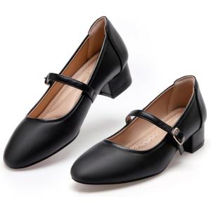 Mary Jane Shoes Low Heels Dress Pumps for Women With Adjustable Ankle Strap - 2 Inch Chunky Heel for Dressy Casual Occasions (8)