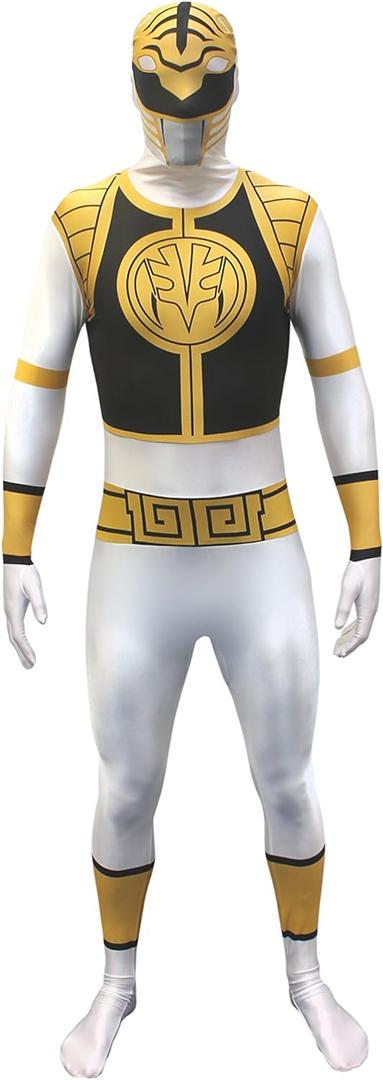 Morphsuits White Power Ranger Costume Adult, Mens Power Ranger Costume (Medium)