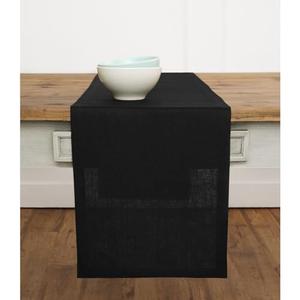 Solino Home Linen Black Table Runner 132 Inches Long - 100% Pure Linen Extra Long Table Runner 14 x 132 Inch for Mothers Day - Fete
