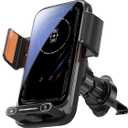 Wireless Car Charger Mount,Motorized 90° Rotating Auto-Clamping Air Vent Car Phone Holder Charger with Smart Sensor, 15W Fast Charging Wireless Car Charger for iPhone/Samsung (Black)