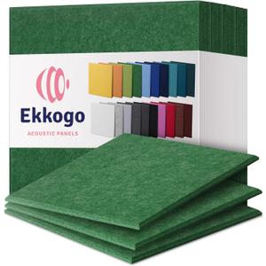 Acoustic Panels 12-Pack Soundproof Wall Panels 12"X12"X0.4" Sound Panels High Density Sound Dampening Panels - [Dark Green Square]