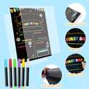 4 x 10 Packs First Day of School Sign, 12" X 10" Back to School Sign, Double-Sided Paper Chalkboard First and Last Day of Schools, Reusable Photo Prop for Kindergarten Preschool Kids with 6 Liquid Chalk