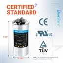 [UL Listed] BlueStars 70+10 uF 70/10 MFD 5% 370V/440VAC Dual Run Start Capacitor Air Conditioner CBB65 50/60Hz, 10000AFC - for AC Unit Fan Motor Start or Heat Pump or Condenser Straight Cool