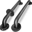 Handicap Grab Bars, 2 Pack 18 Inch Shower Grab Bar for Seniors, 304 Stainless Steel ADA Grab Bars for Bathtubs and Showers, Toilet, Safety Shower Handles for Elderly, Disabled, Injury (Black) (18 inch - 1.25 inch Dia, Matte Black)